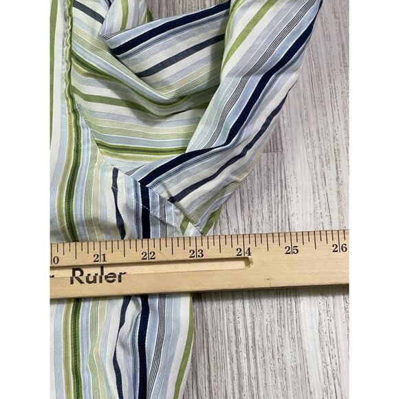Banana Republic Mens Striped Button-Up Long-Sleeve Shirt L Green/Blue - Picture 6 of 7
